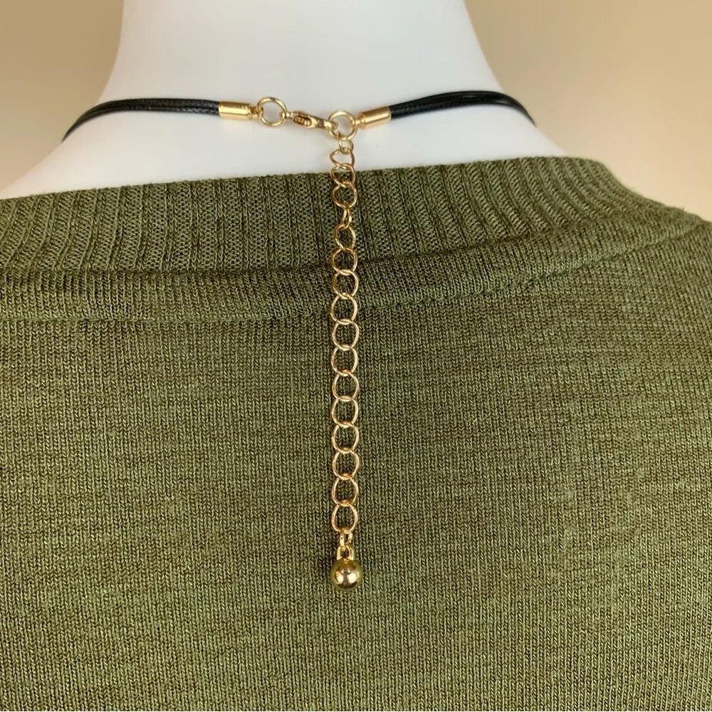 Brushed Gold Ring Circle Of Life Multi Cord Necklace Neutral Minimalist